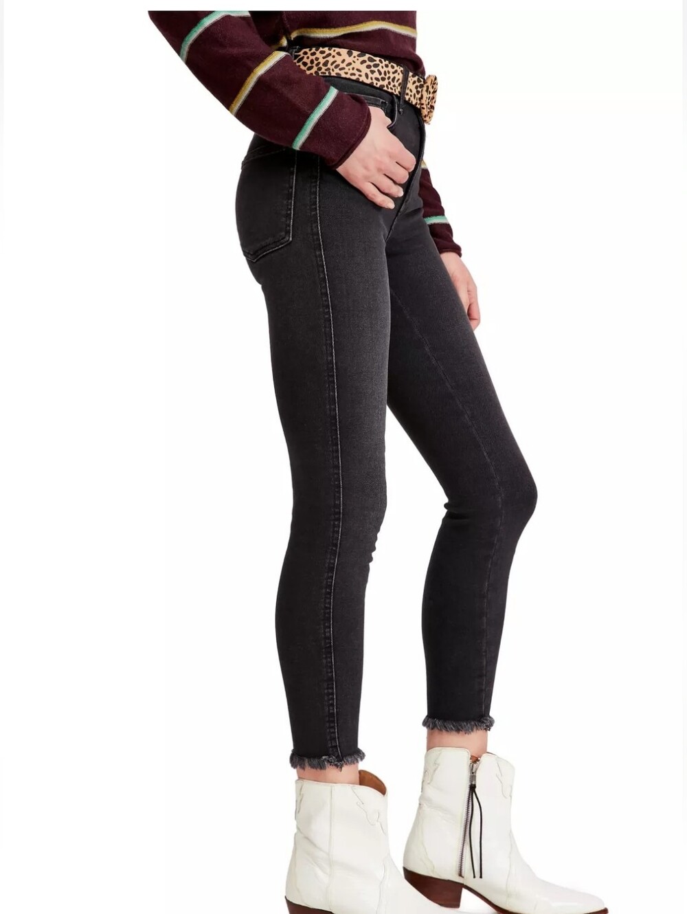 Free People Raw Hem High Rise Jeggings Skinny Jeans